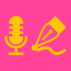 Illustration: Transkript, ein Mikrofon und eine Schreibfeder